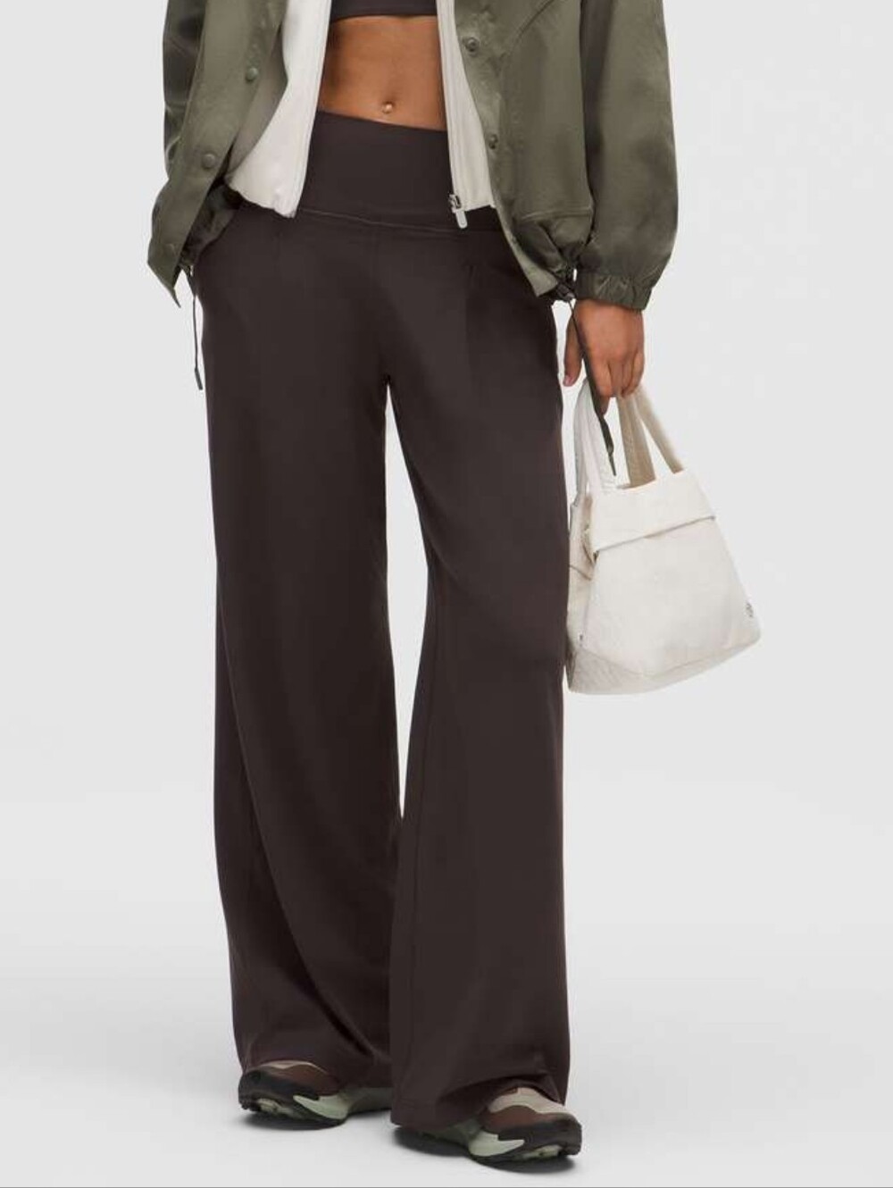 Lululemon Align Palazzo Pleated Pants Sequoia Brown Sz 10 Wide Leg 2025